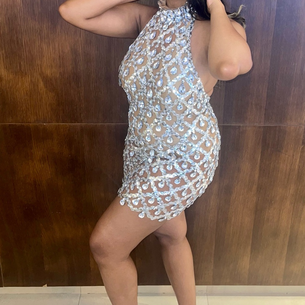 Embellished Mini Dress